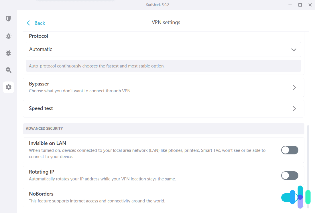 Surfshark's advanced security features