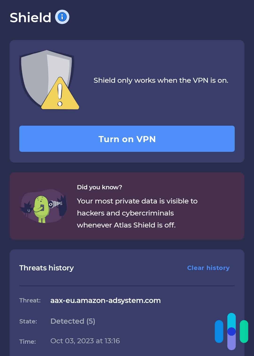 Atlas VPN Shield feature