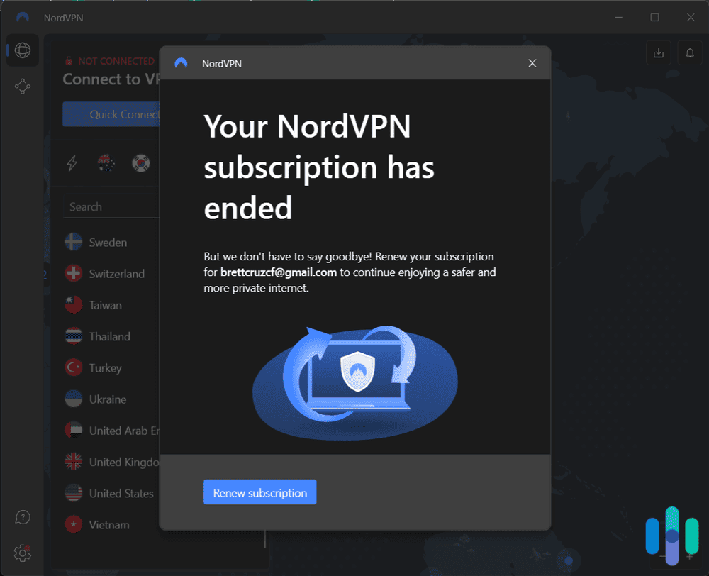 NordVPN after the free trial
