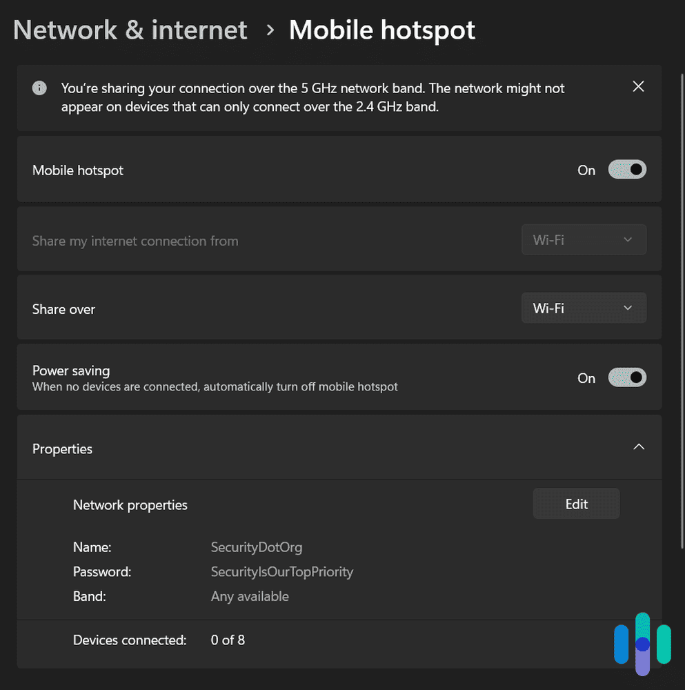 Windows mobile hotspot aka virtual router