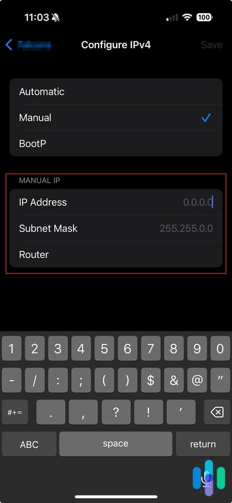 Changing your IP address on iOS