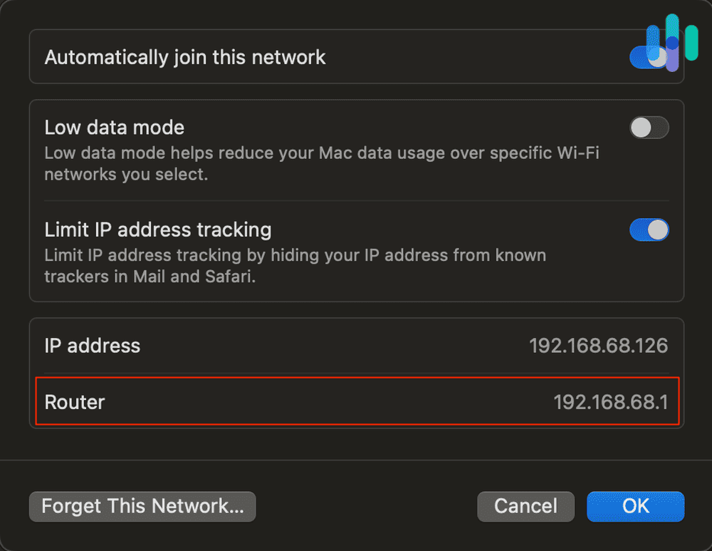 Router IP Address on Mac