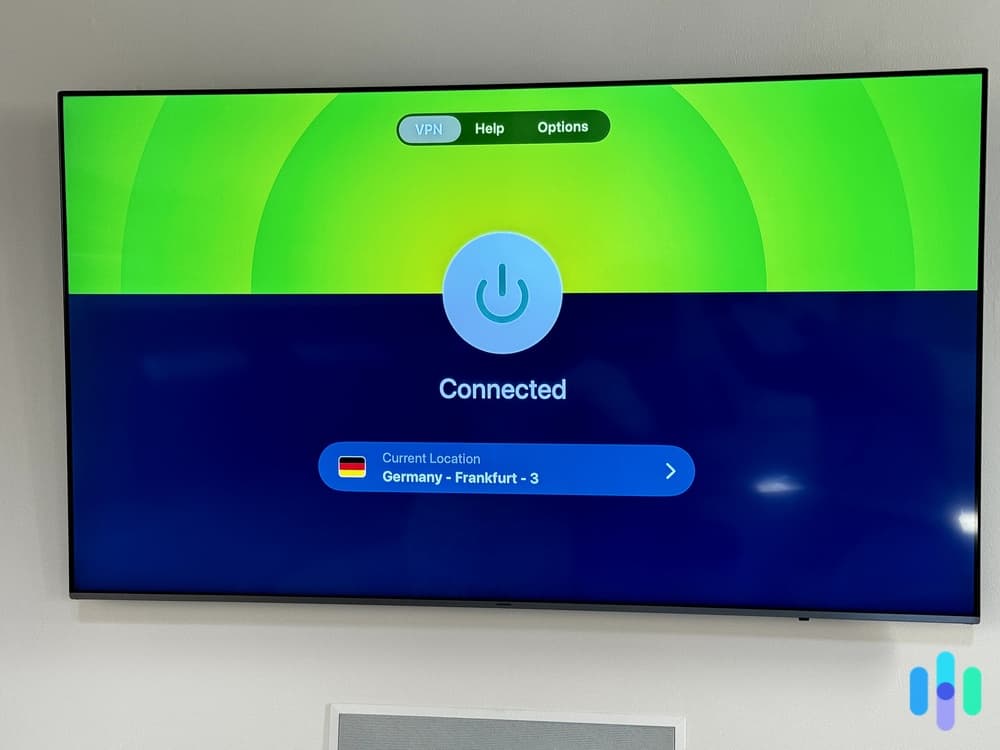 ExpressVPN connected to Germany on Apple TV