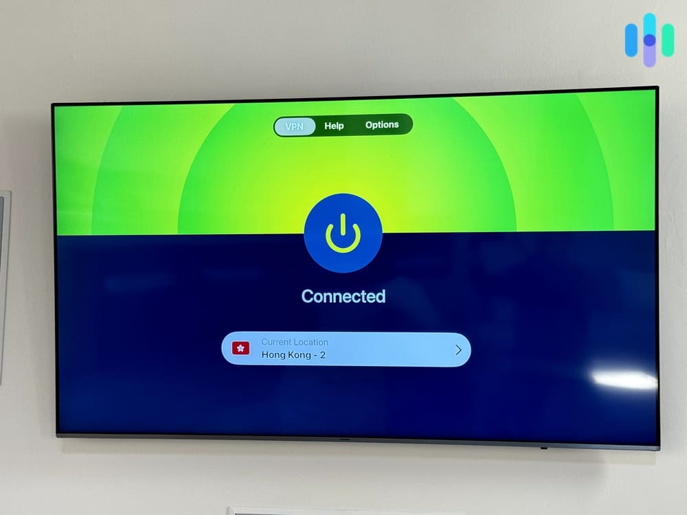 ExpressVPN connected to Hong Kong on Apple TV