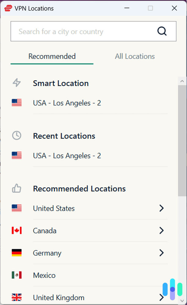 ExpressVPN Recommended Locations