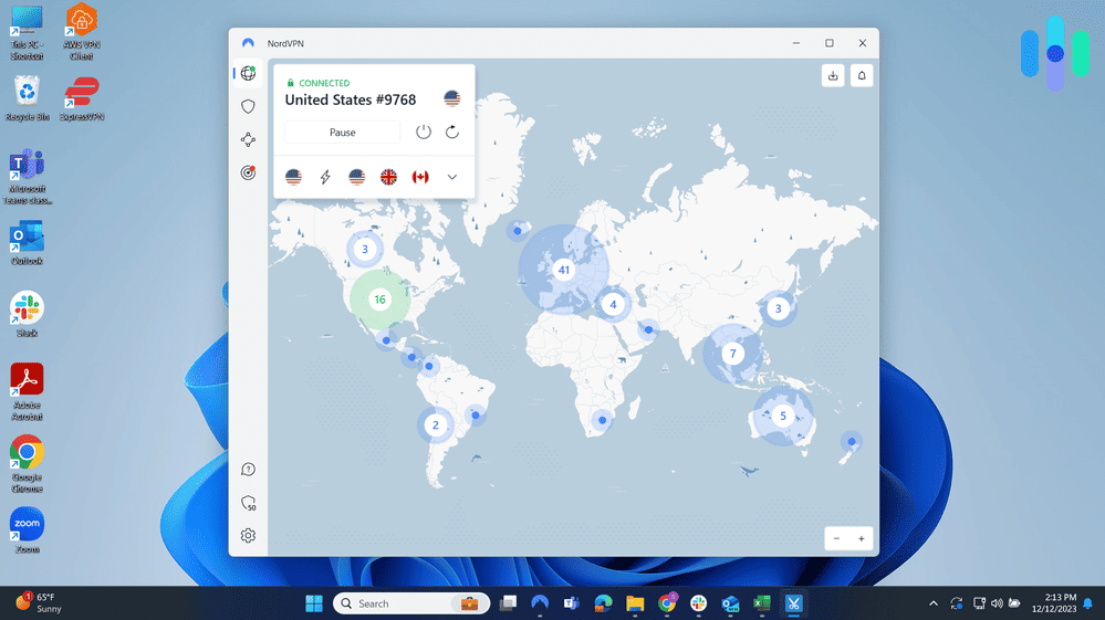 NordVPN App on Windows