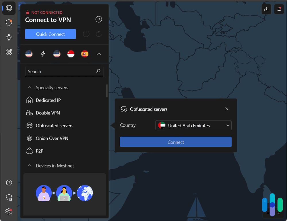 NordVPN obfuscated server in the United Arab Emirates