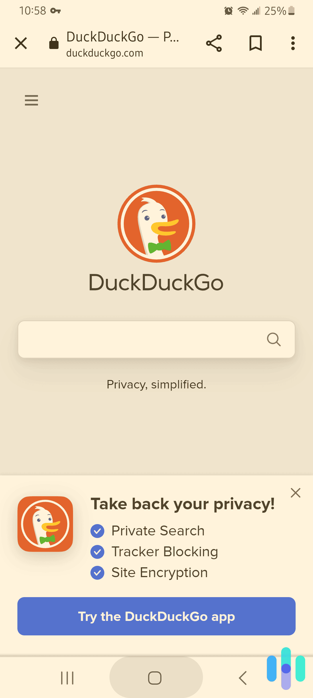 Setting up DuckDuckGo on Android