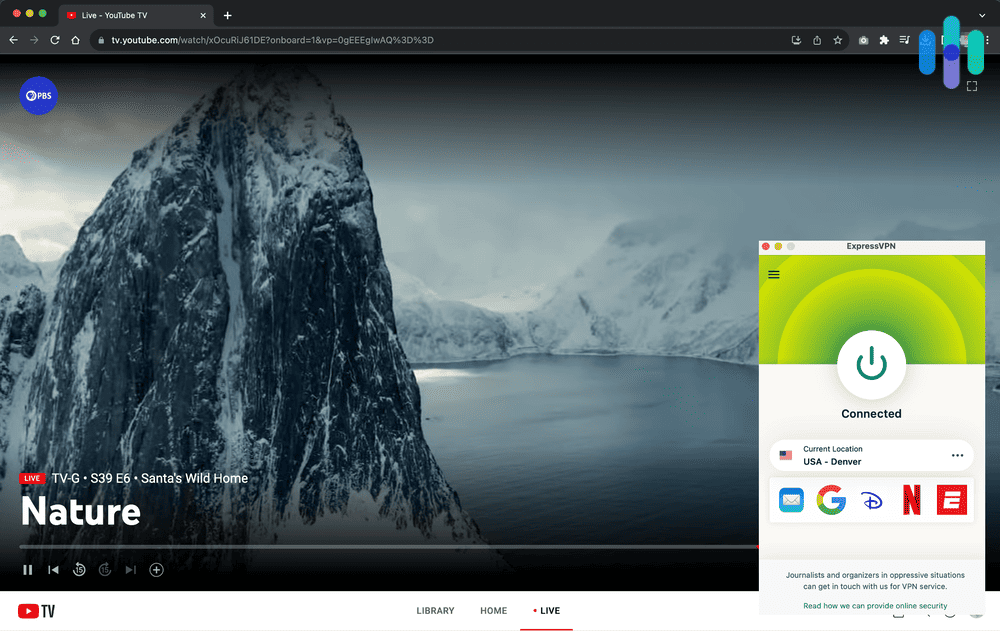 Testing ExpressVPN with YouTube TV