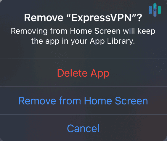 Uninstalling ExpressVPN on an iPhone