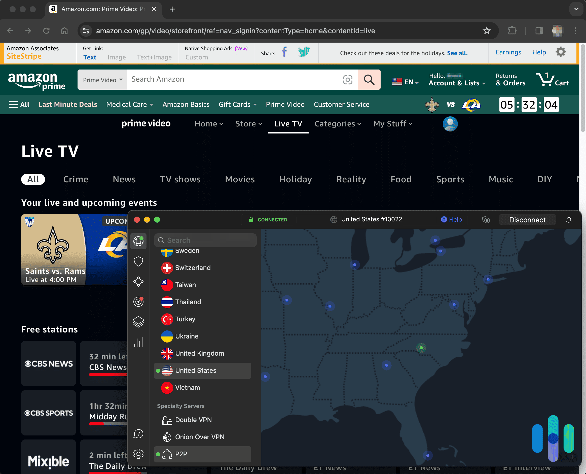 Using Prime Video while connected to NordVPN