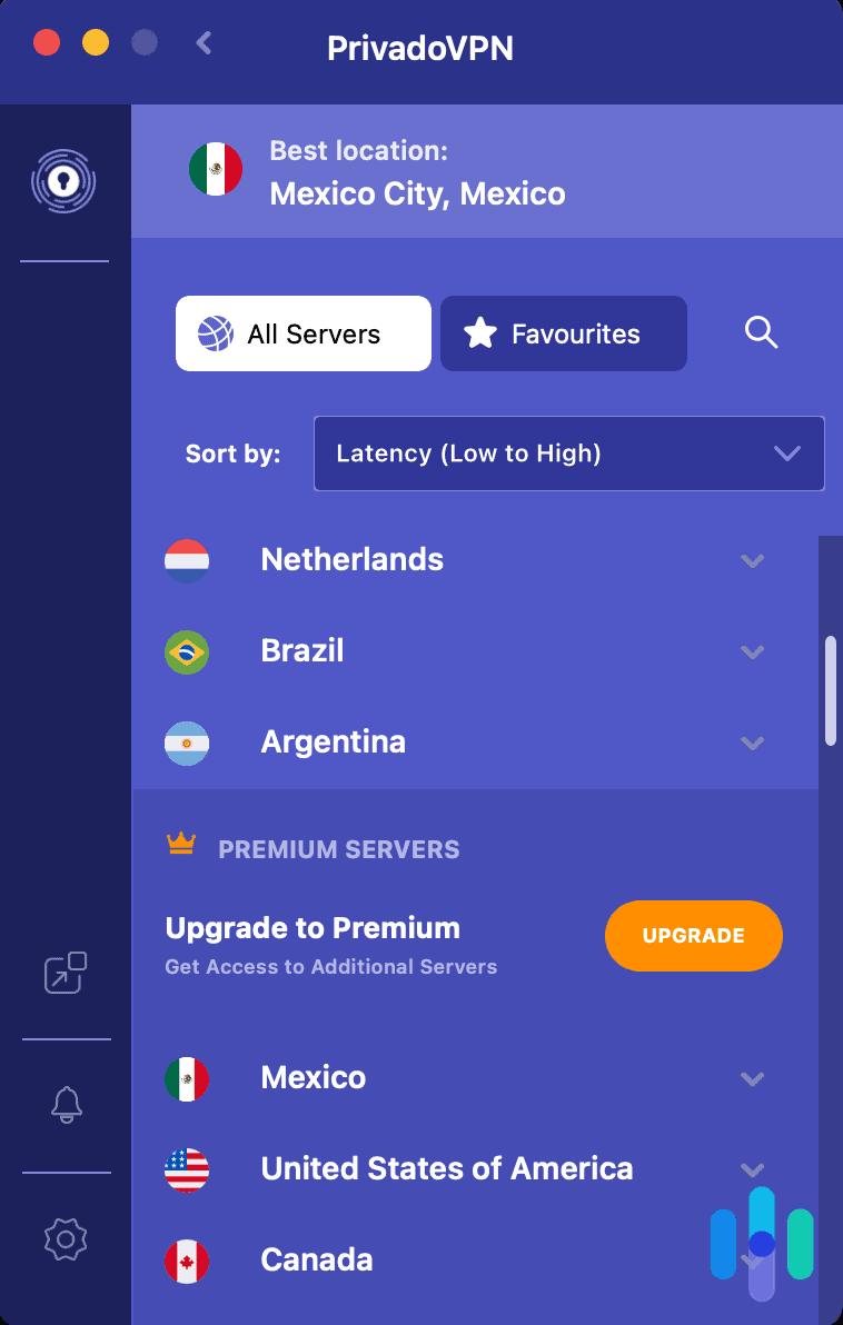 PrivadoVPN Locations