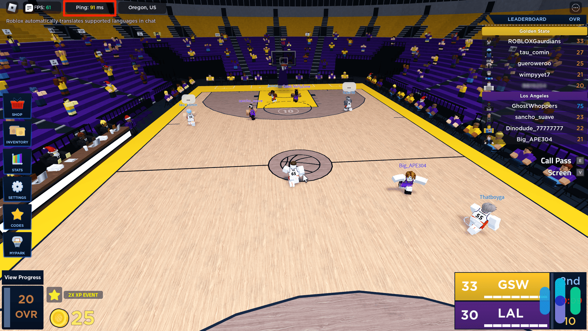Playing Roblox Basketball Legends with a VPN and testing the ping