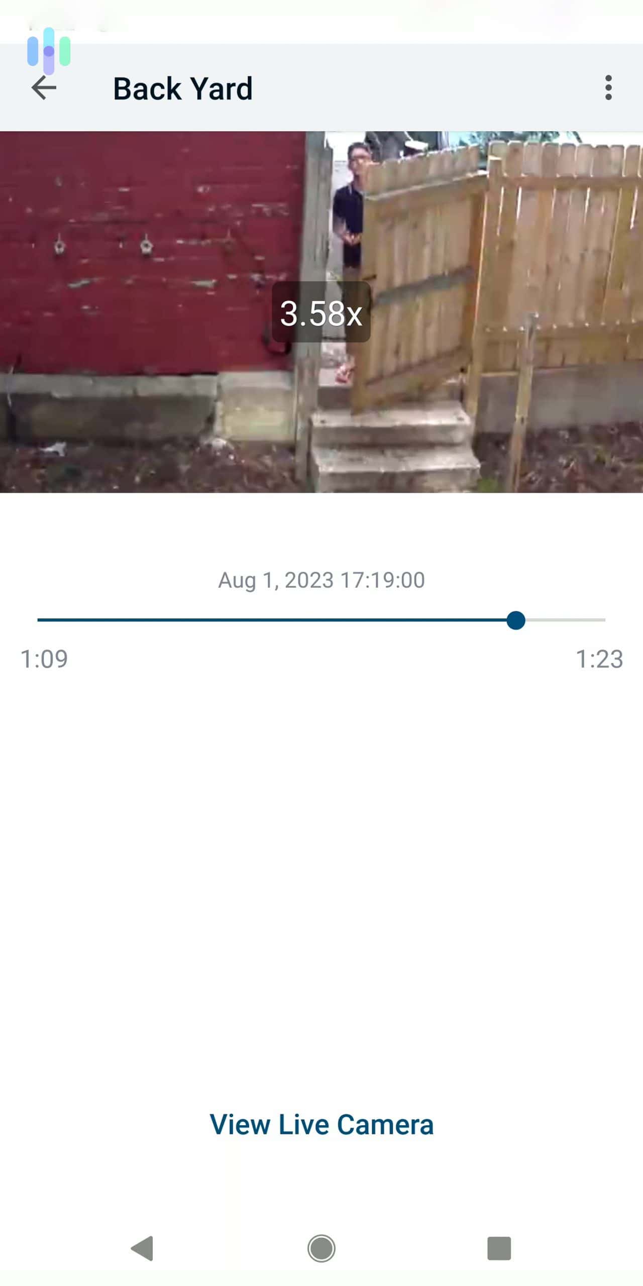 Camera zoom on the Arlo Secure app