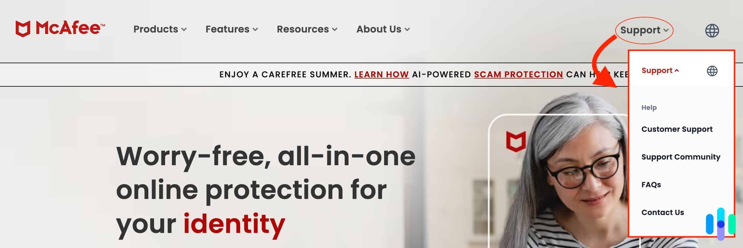 McAfee customer support