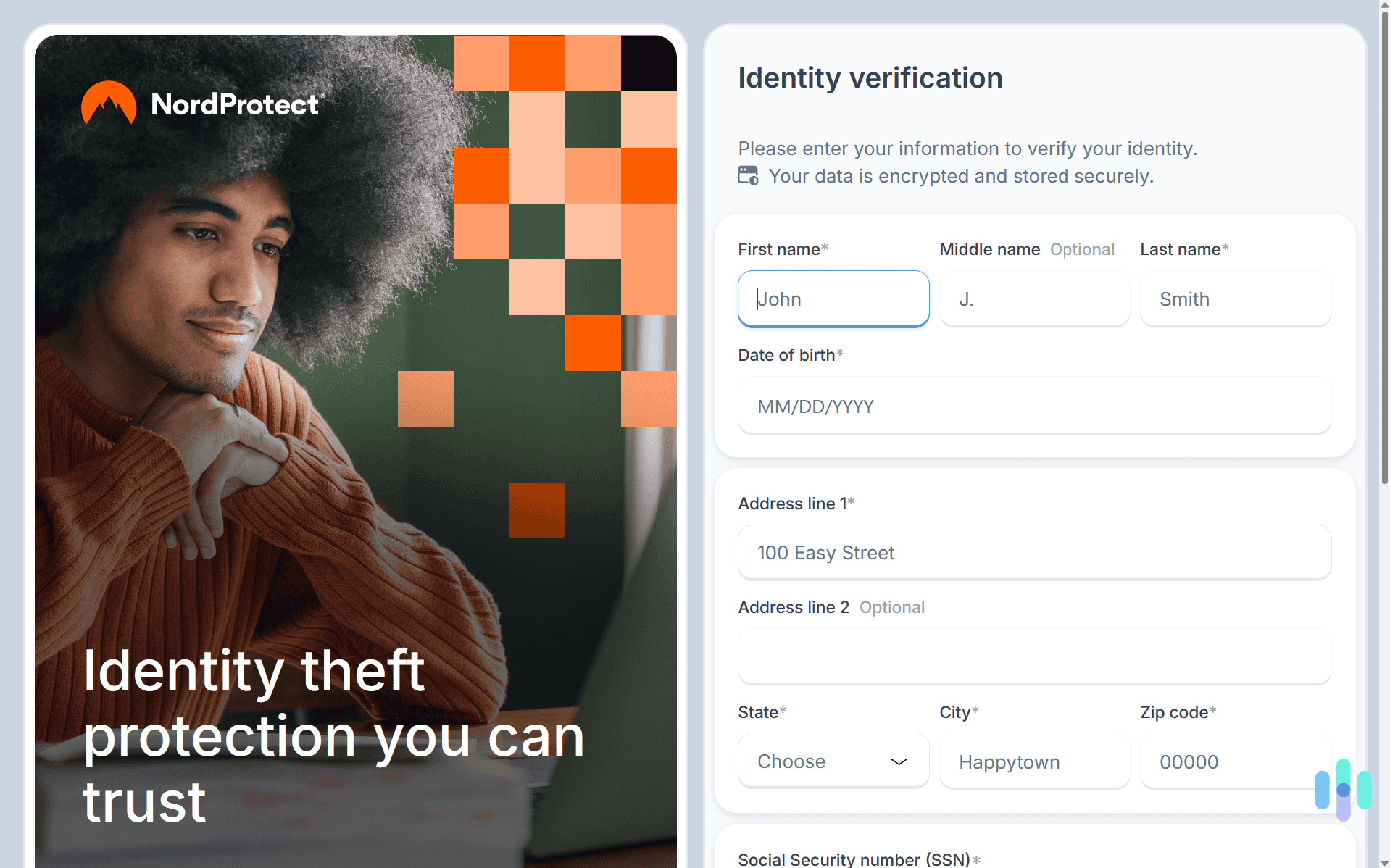NordProtect had to verify our identity before they started monitoring it.