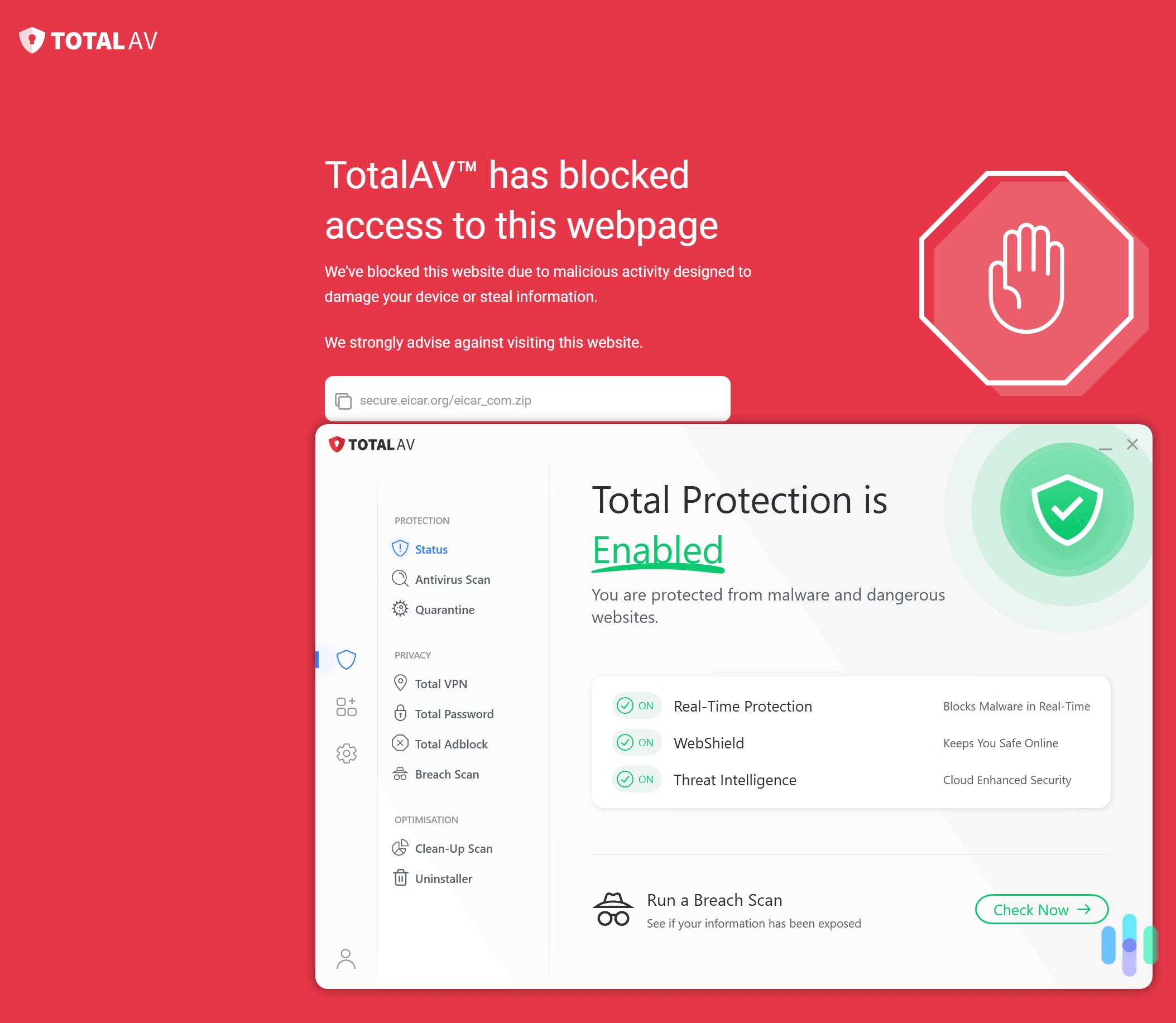Antivirus programs could stop malicious actors from compromising your devices and accounts with malicious links and files.