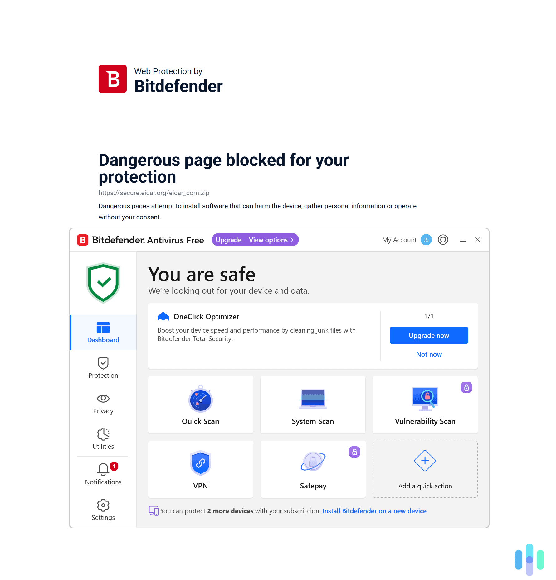 Bitdefendere has very good malware detection and protection rates.