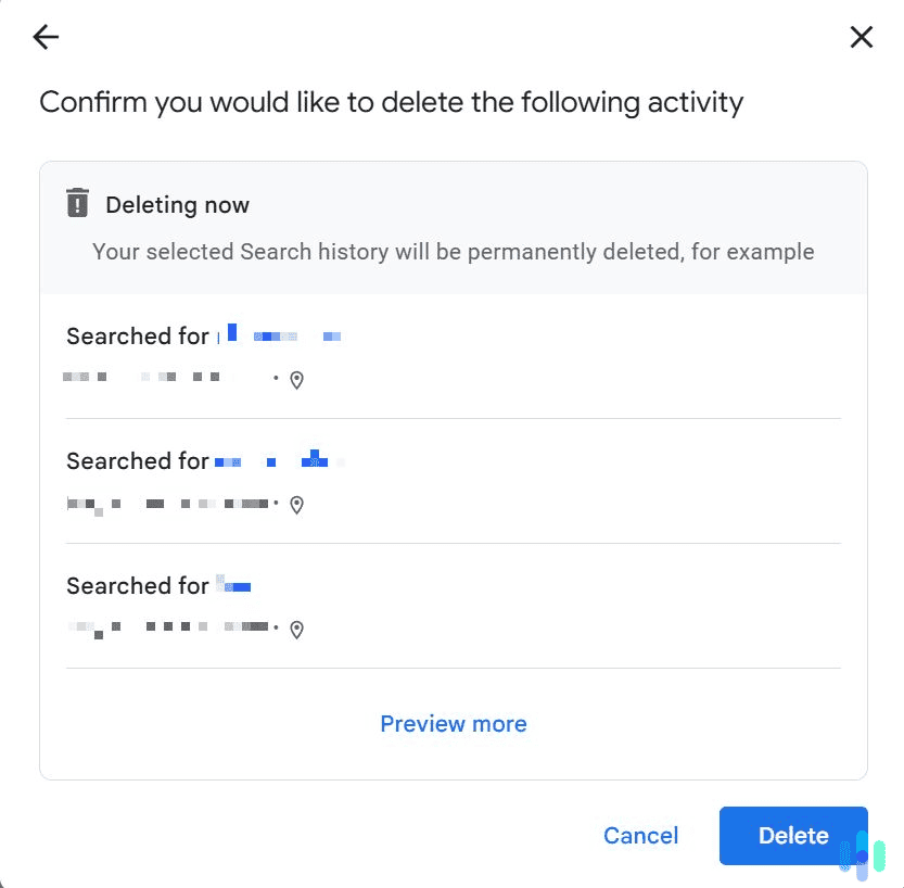 Finally, confirm the deletion request.