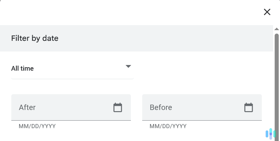 In addition to filtering by Google product, you can also filter the YouTube search results by date ranges.
