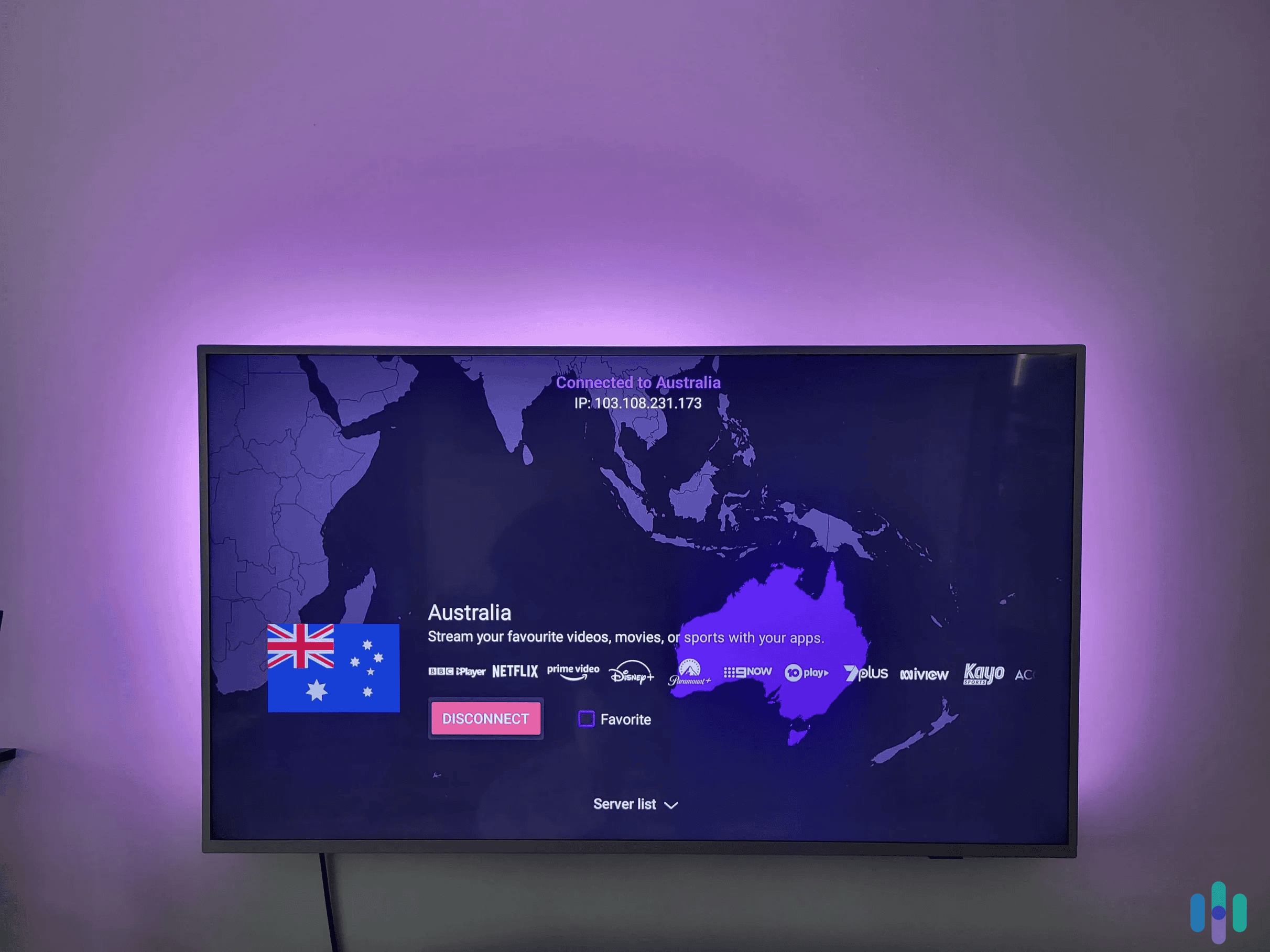 We tested Proton VPN's Android TV app, and found it easy to navigate with our remote.
