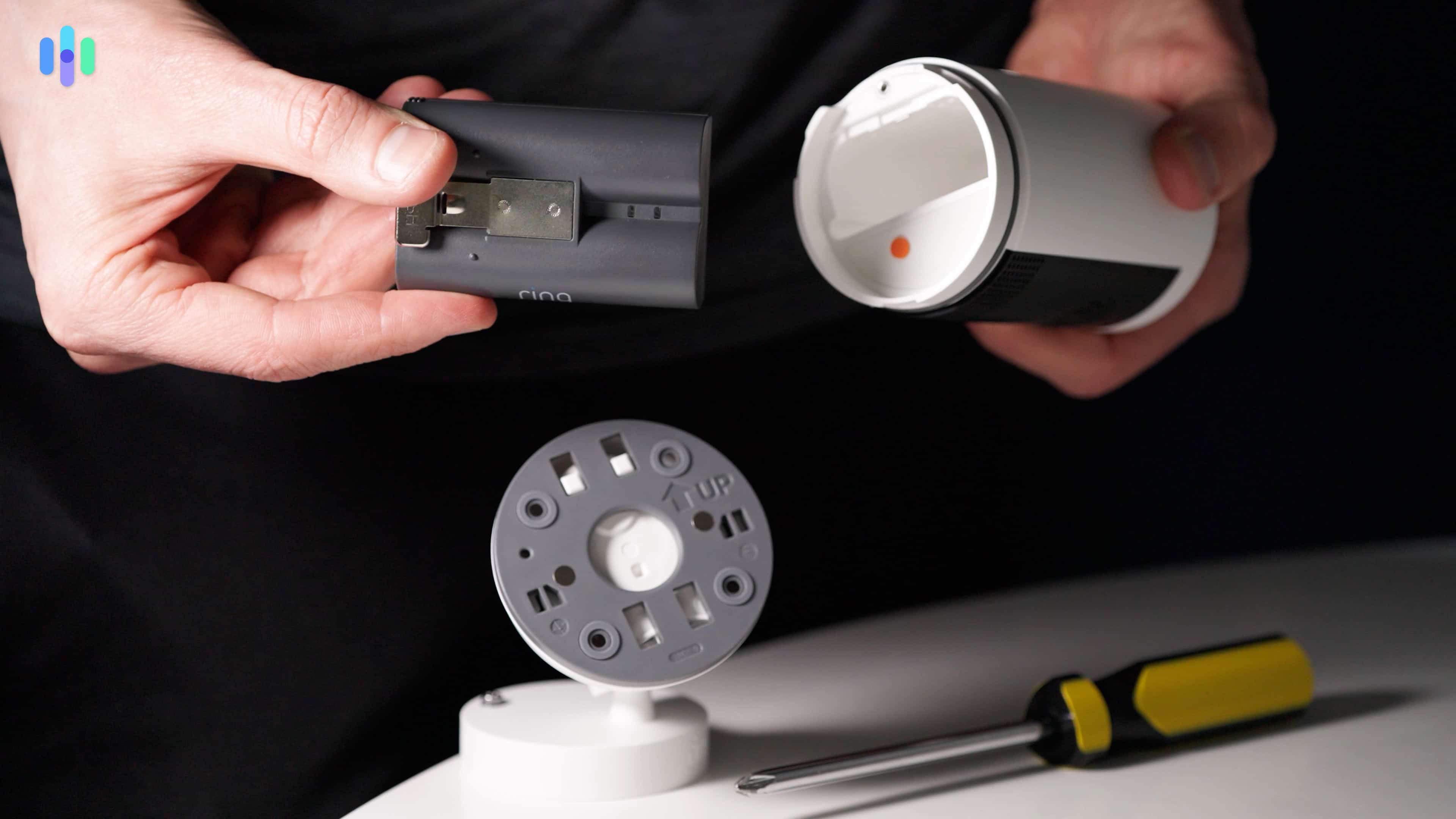 Charging our Ring Outdoor Cam Plus is easy thanks to its removable battery pack.