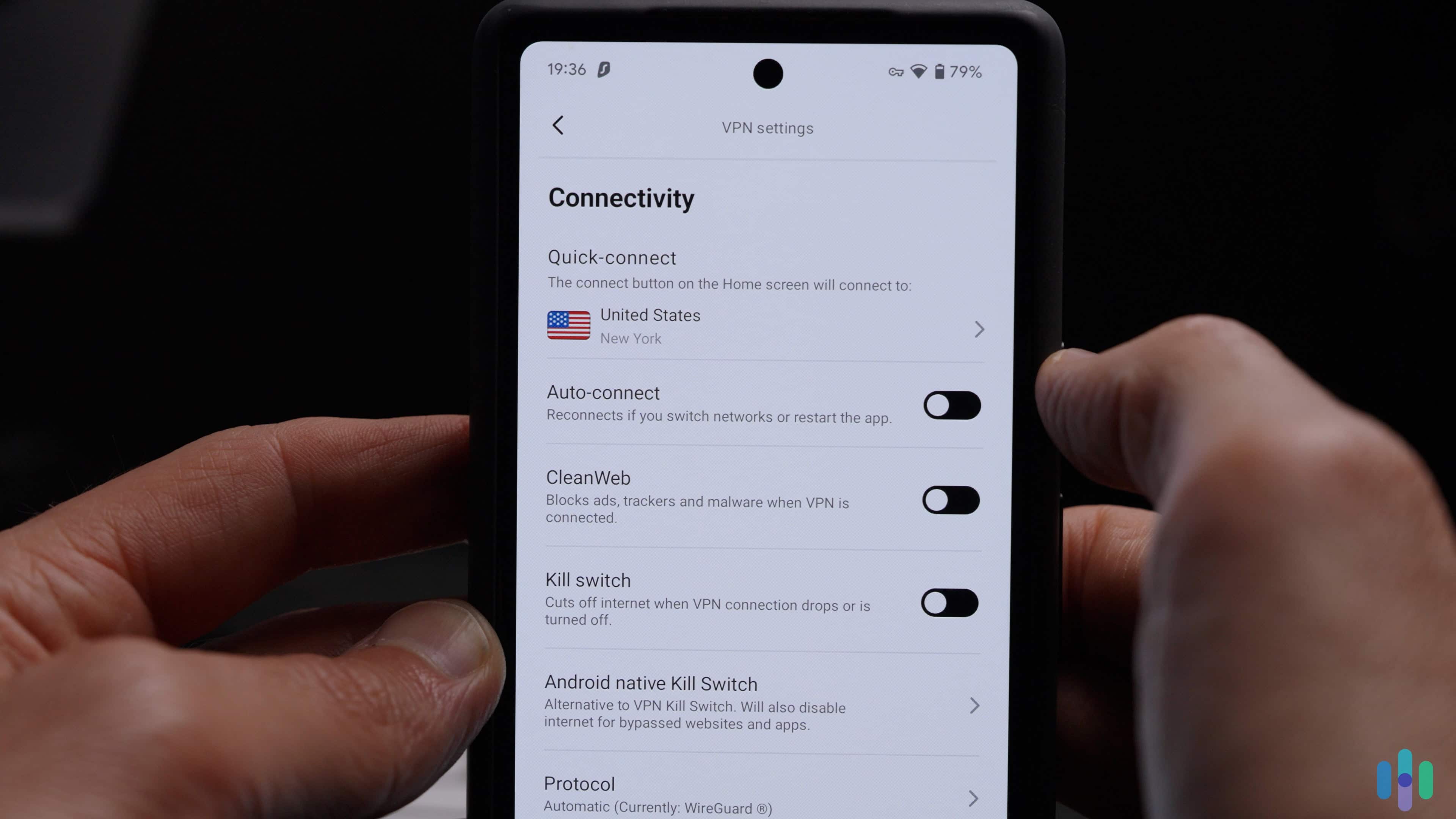 Surfshark makes it easy to activate optional security features like ad blockers and kill switches.