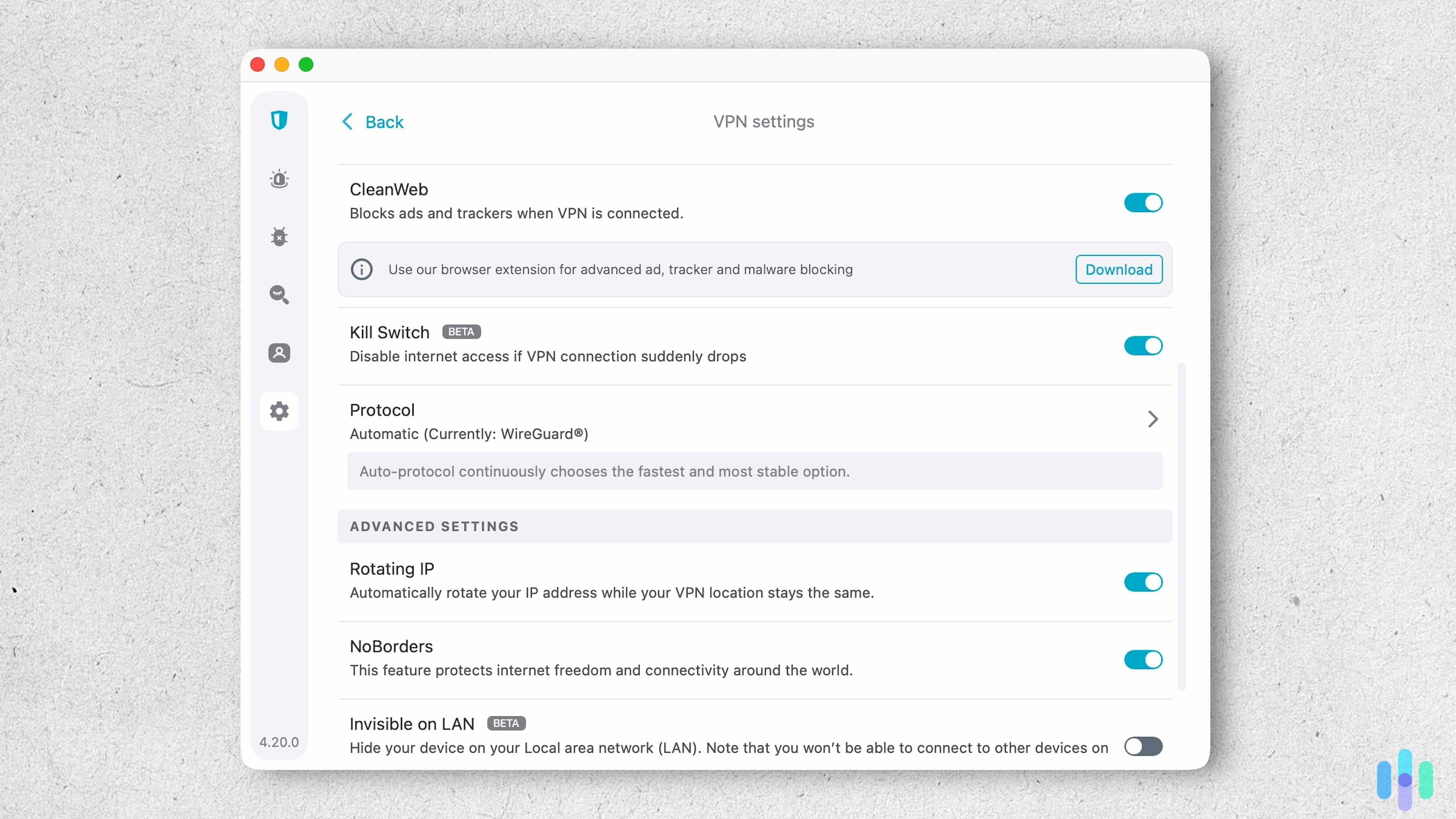 We always turn on Surfshark’s kill switch when torrenting to ensure our IP address doesn’t leak to connected peers.