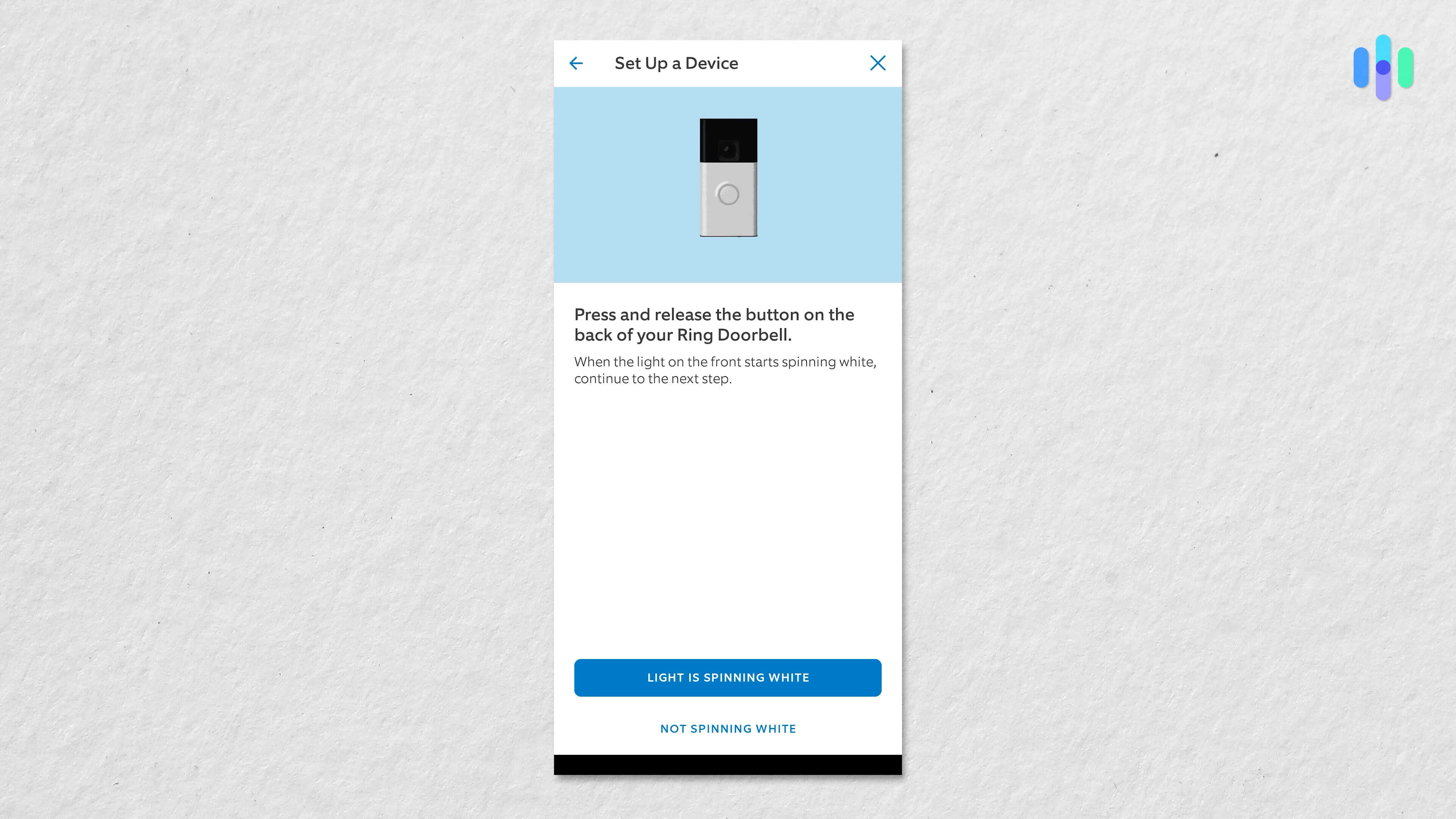 The Ring Always Home app provided us with simple instructions for connecting our Ring Battery Doorbell.