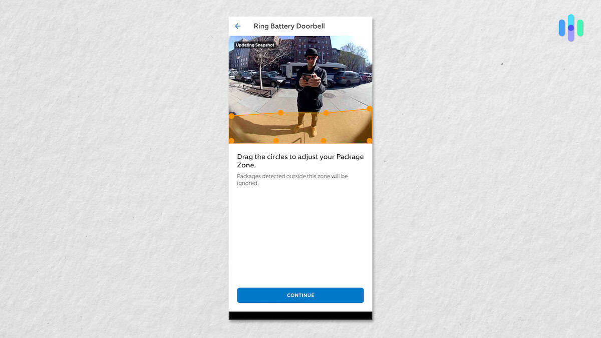 Ring Battery Doorbell package zones