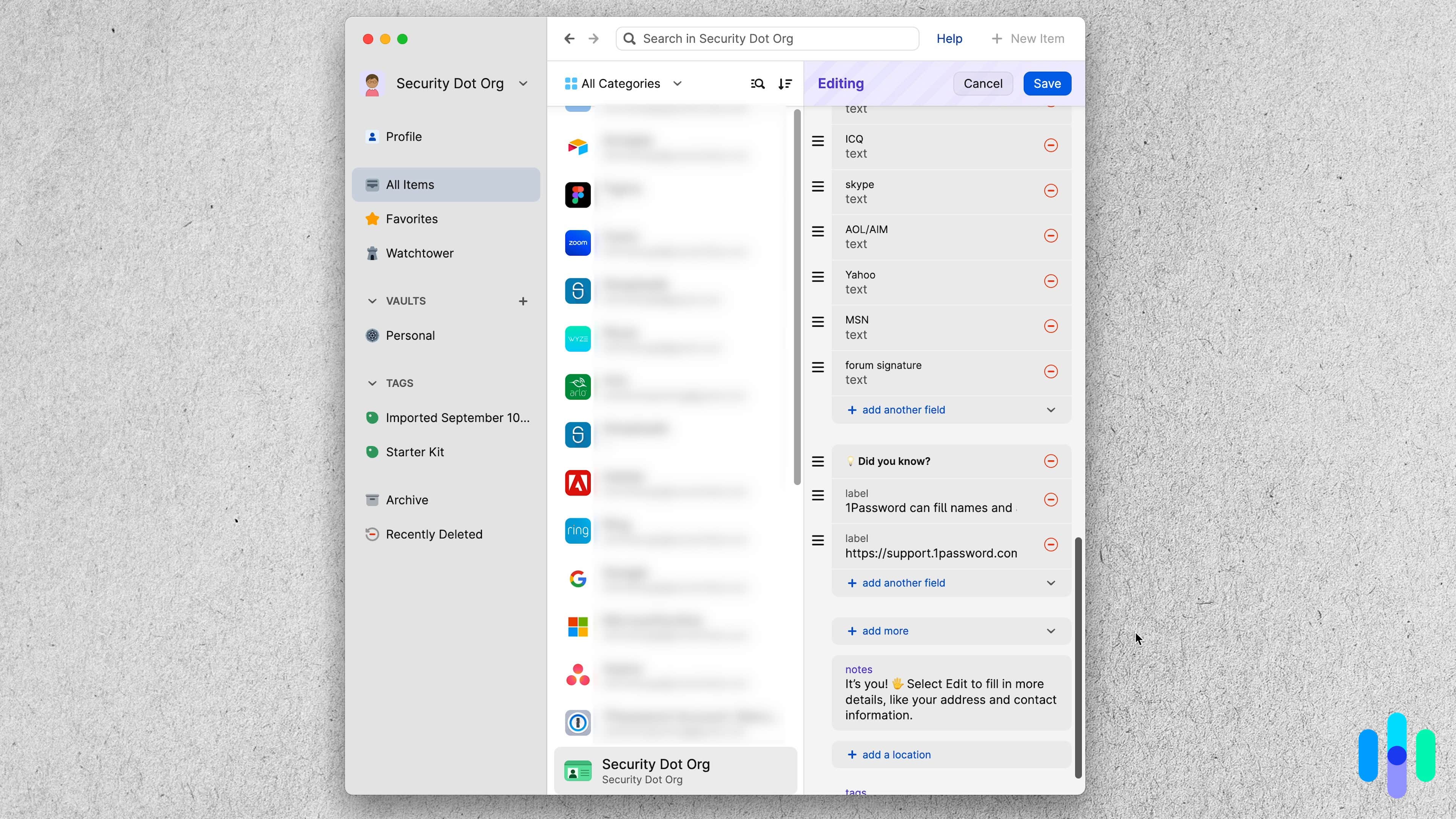 1Password’s desktop client is where you can access most of the settings and features to protect yourself online.