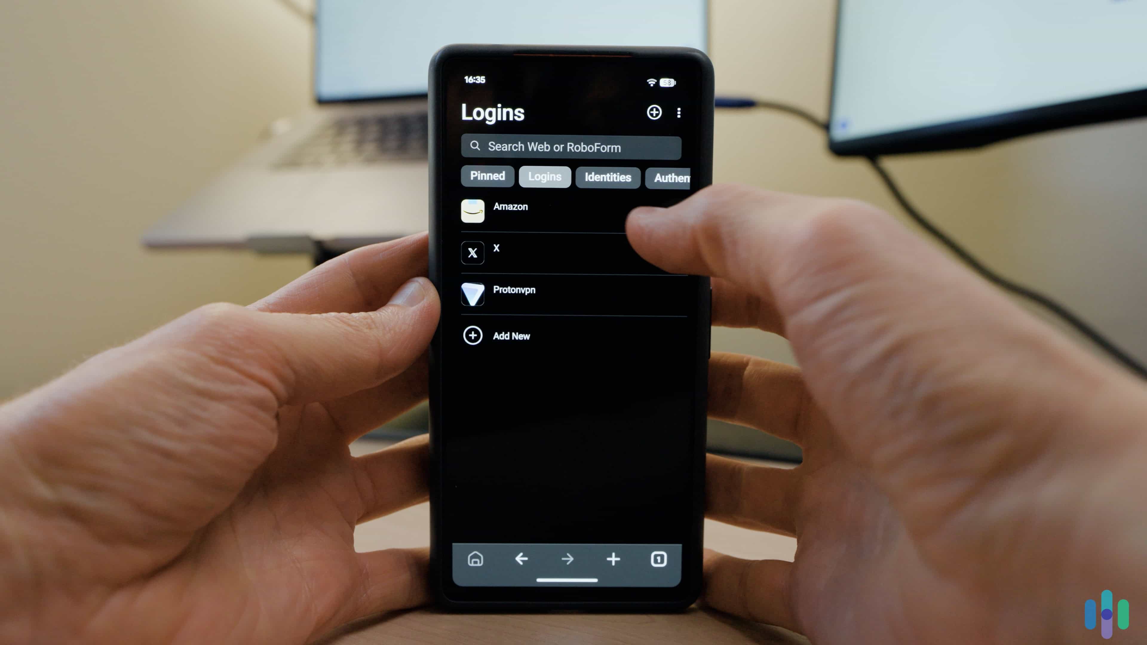 RoboForm Android app logins screen The streamlined interface of the RoboForm Android app makes it ideal for field work.