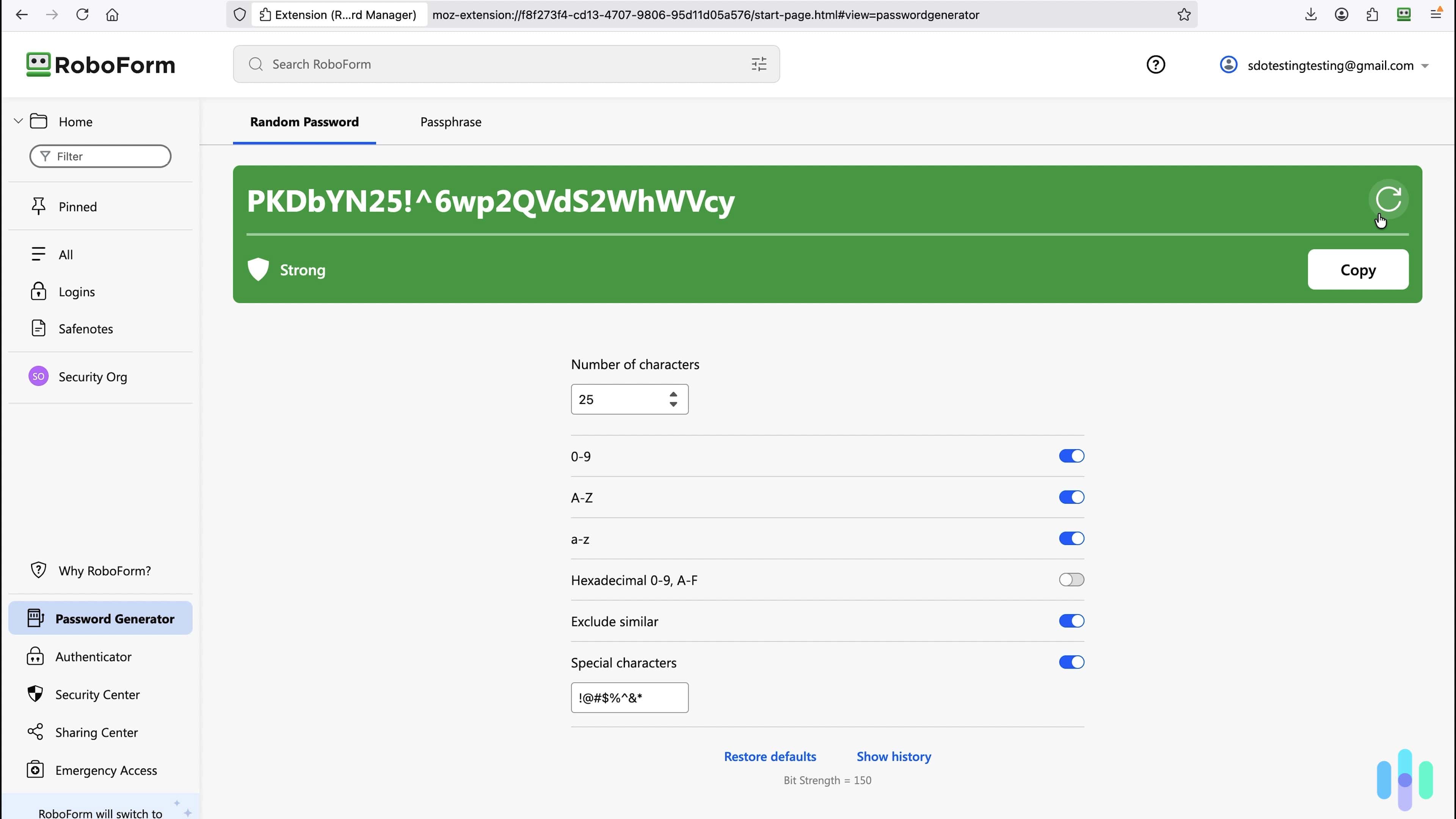 The web portal gave us complete control over RoboFrom’s password generator. The web portal gave us complete control over RoboFrom’s password generator.