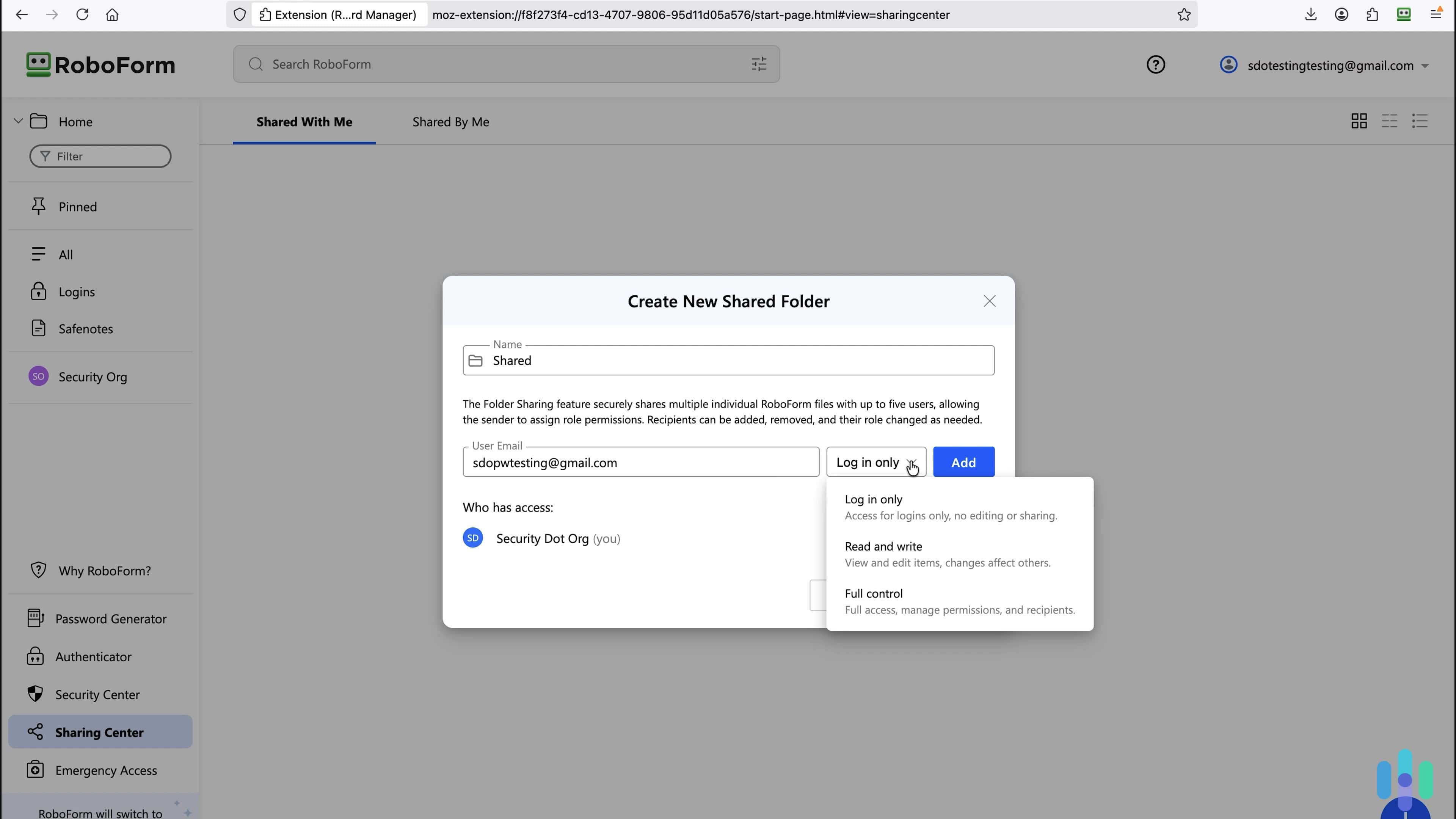 We created a shared folder in RoboForm to easily share our family streaming accounts. (1) We created a shared folder in RoboForm to easily share our family streaming accounts.