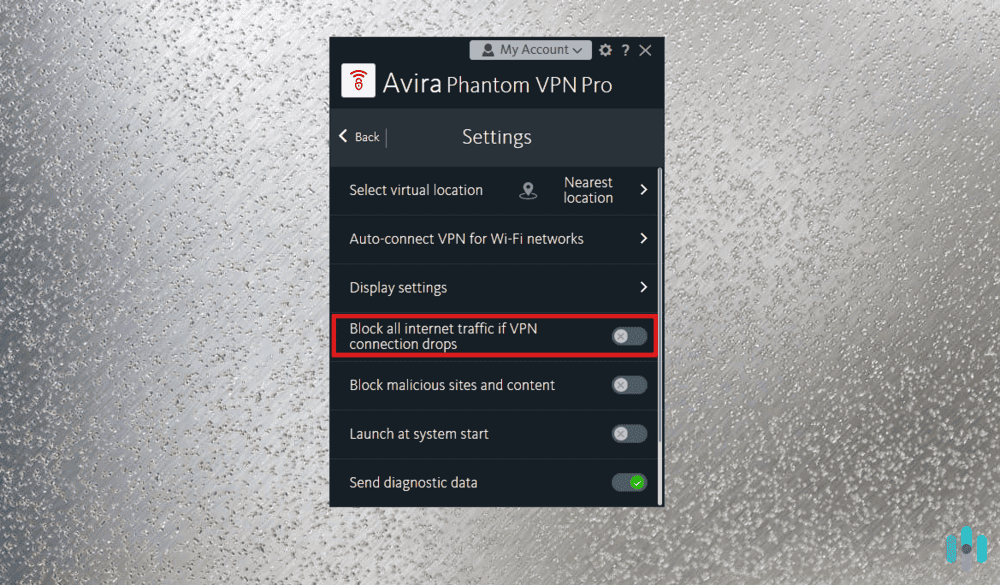 Avira VPN kill switch on Windows PC Avira VPN kill switch on Windows PC