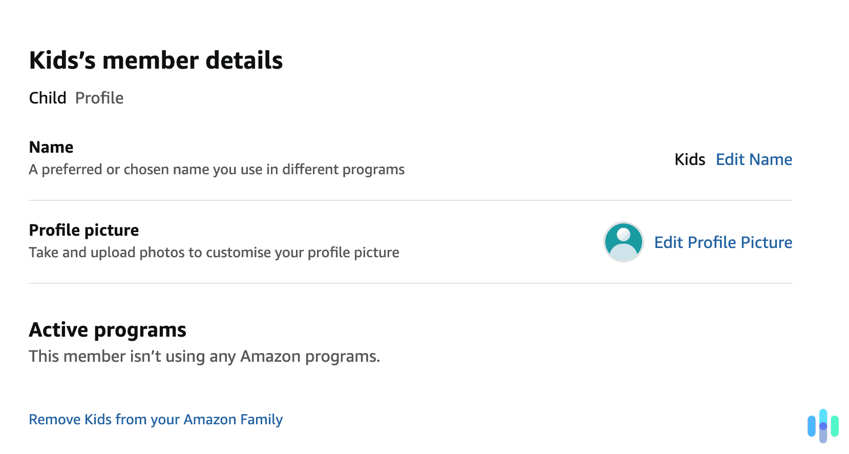 It’s easy to update a child’s profile information and adjust restrictions as they grow up_ It’s easy to update a child’s profile information and adjust restrictions as they grow up.