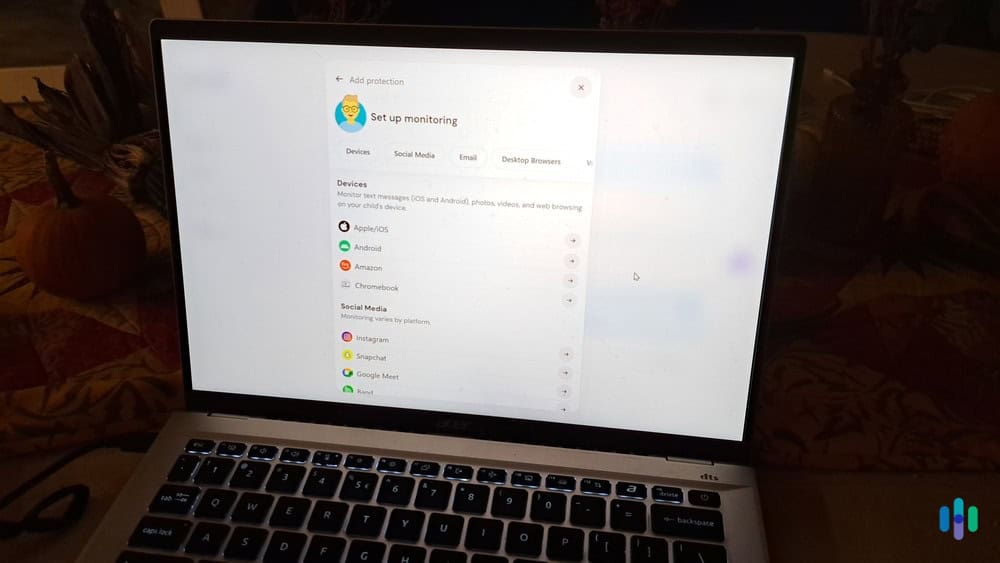 Once we downloaded the Bark app on our kid’s phone, we could set up our monitoring settings through the web app. Once we downloaded the Bark app on our kid’s phone, we could set up our monitoring settings through the web app.