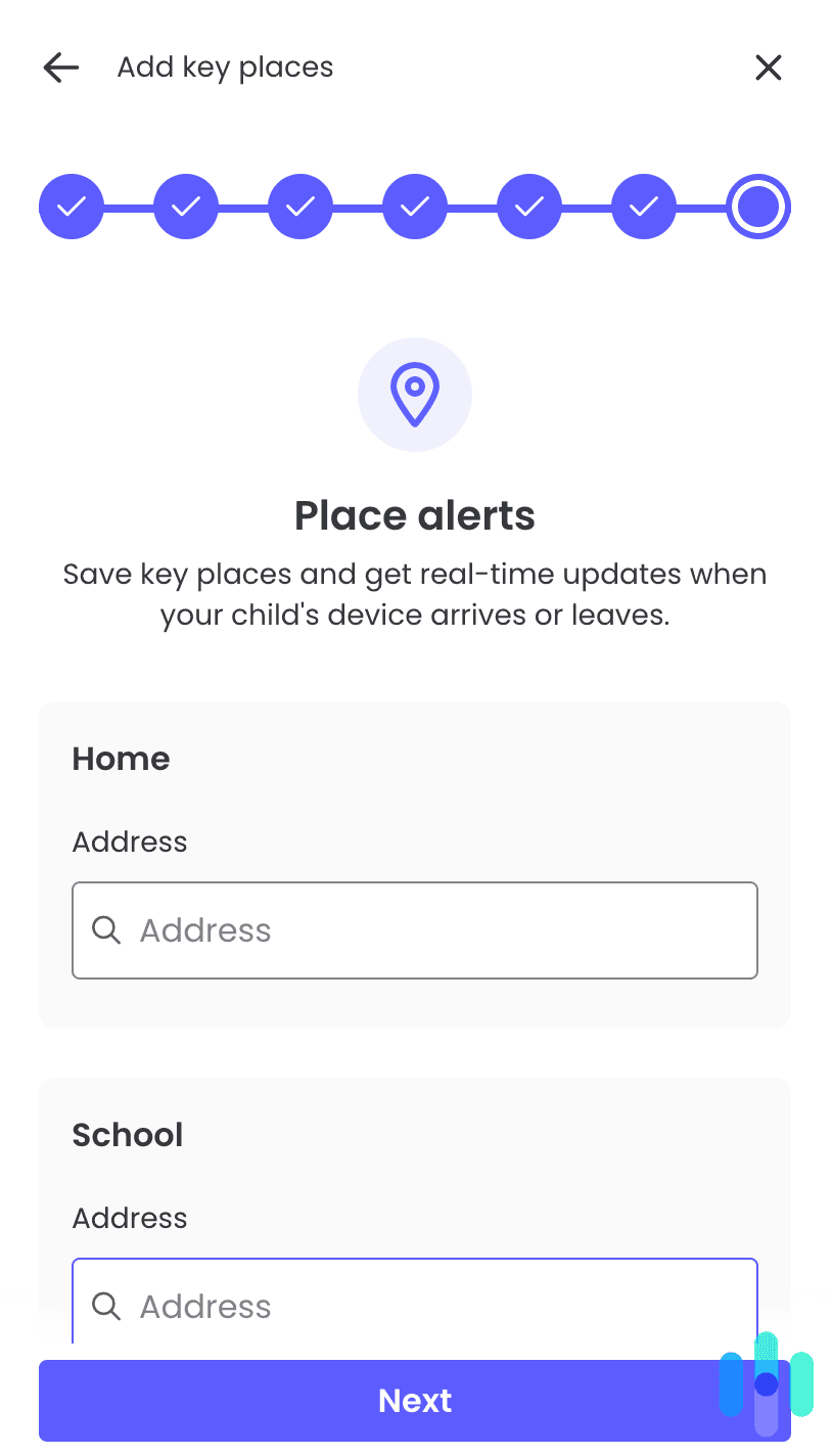 We set up multiple locations to get instant alerts when our children arrived and left these addresses. We set up multiple locations to get instant alerts when our children arrived and left these addresses.