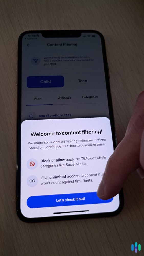 Content filtering is just one of the many features included in parental control apps. Content filtering is just one of the many features included in parental control apps.