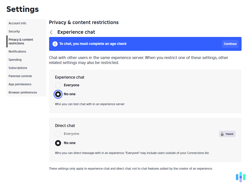 Roblox account with chats completely turned off (1) Roblox account with chats completely turned off