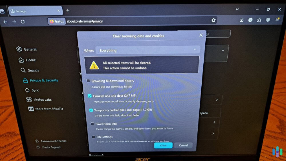 We typically clear all of Firefox’s cached files and pages anytime we clear our cookies to further optimize performance. We typically clear all of Firefox’s cached files and pages anytime we clear our cookies to further optimize performance.