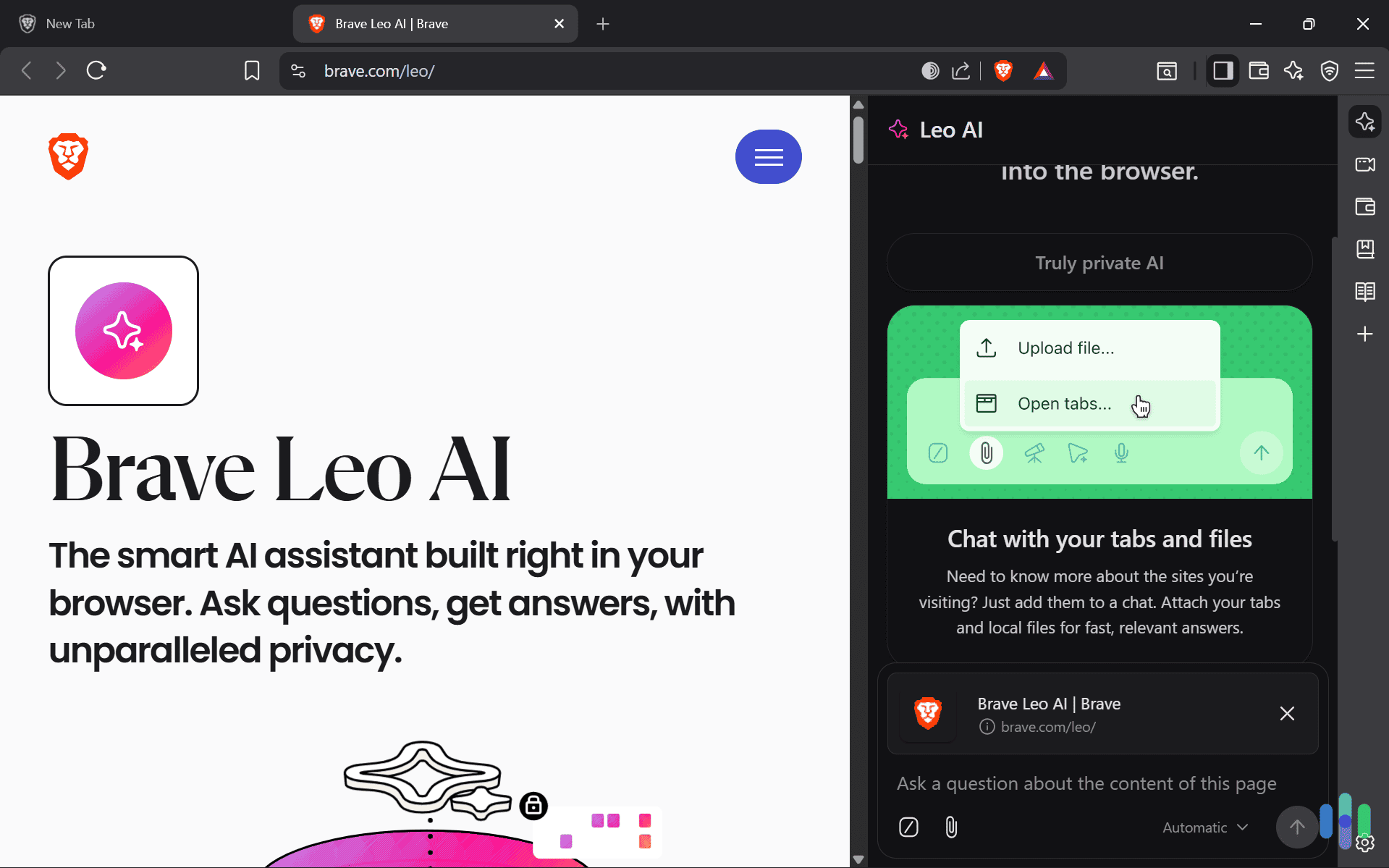 Brave’s Leo AI worked just as well when I was connected through any of the four best Brave VPNs Brave’s Leo AI worked just as well when I was connected through any of the four best Brave VPNs