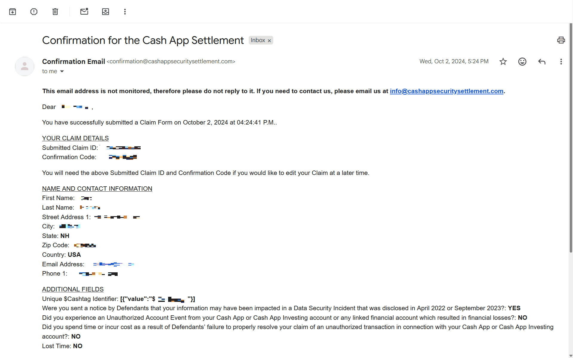 Our cybersecurity expert submitted a claim for the Cash App settlement related to the 2021 data breach Our cybersecurity expert submitted a claim for the Cash App settlement related to the 2021 data breach