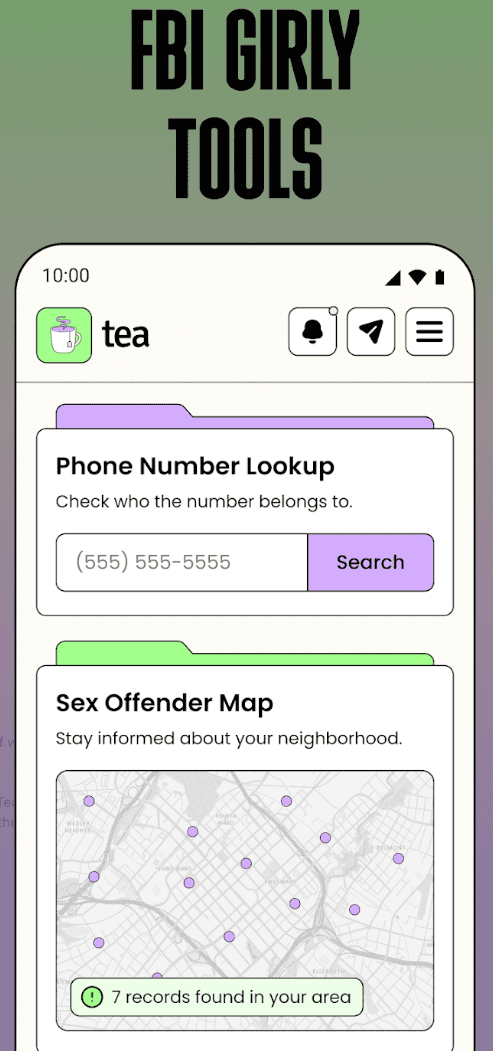 The Tea App uses your location data for specific features. The Tea App uses your location data for specific features.