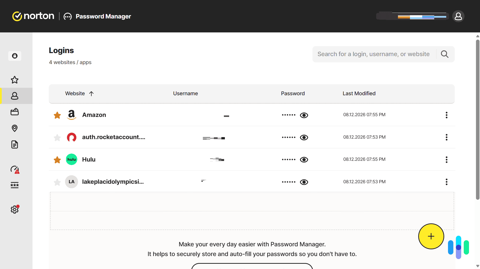 We imported a few passwords from Chrome to our Norton Vault We imported a few passwords from Chrome to our Norton Vault